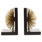 Set of Two Gold Finish Starburst Bookends | Mirano