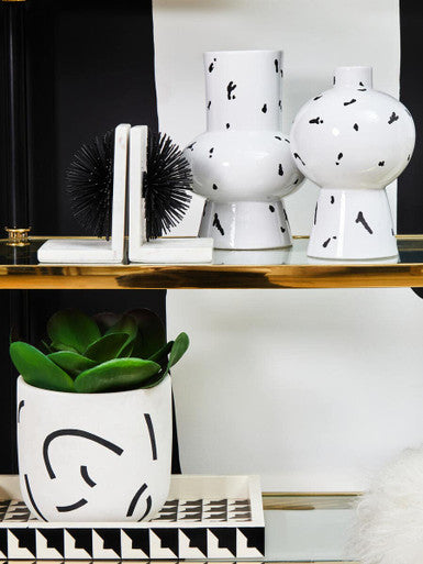 White and Black Small Vase | Tundra