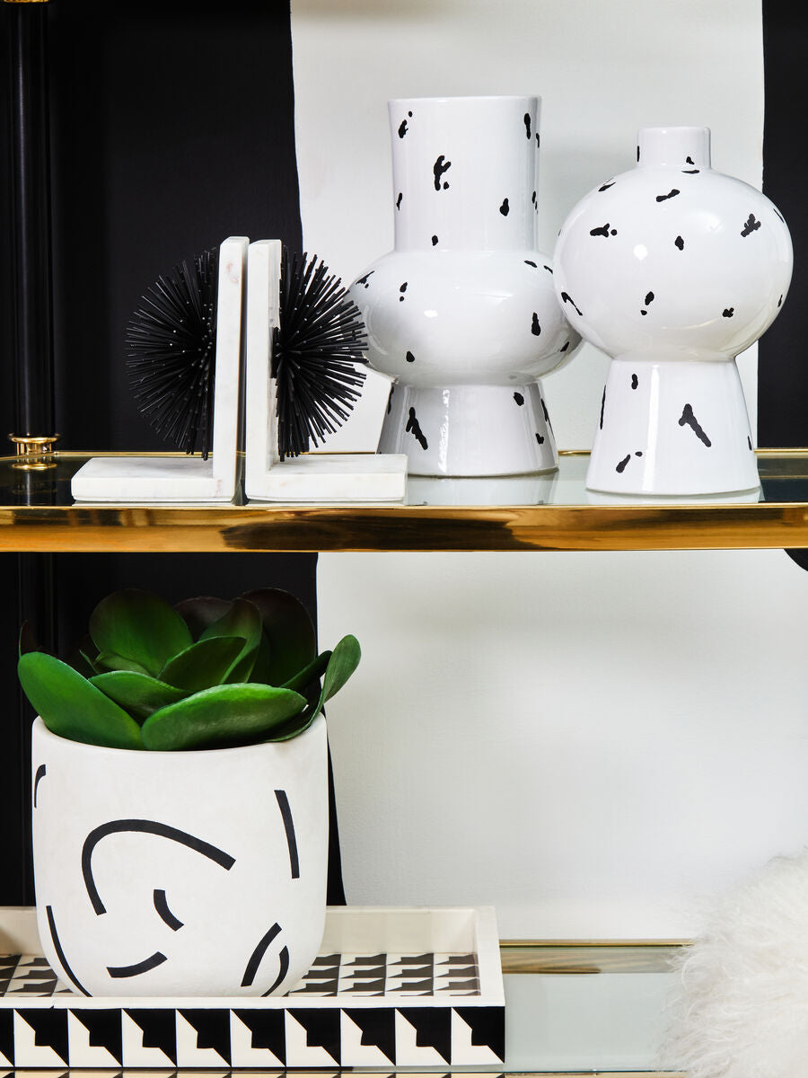 White and Black Small Vase | Tundra