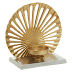 Small Two Toned Silver and Gold Finish Candle Holder | Dion