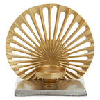 Small Two Toned Silver and Gold Finish Candle Holder | Dion