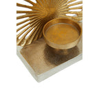 Small Two Toned Silver and Gold Finish Candle Holder | Dion