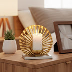 Small Two Toned Silver and Gold Finish Candle Holder | Dion