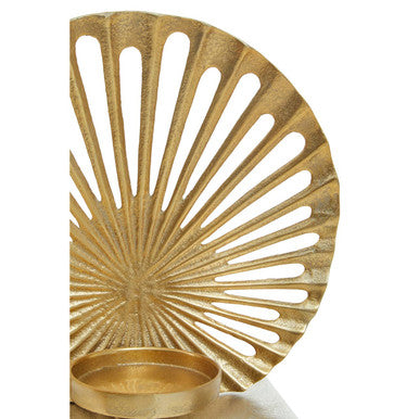 Large Two Toned Silver and Gold Finish Candle Holder | Dion