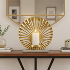 Large Two Toned Silver and Gold Finish Candle Holder | Dion