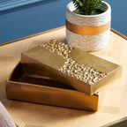 Gold Finish Textured Trinket Box | Dante