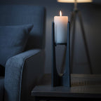 Small Washed Grey Finish Candle Holder | Dante