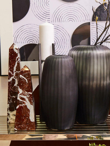 Large Grey Finish Candle Holder | Dante