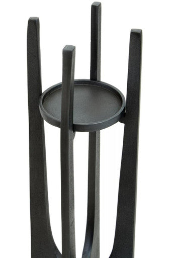 Large Grey Finish Candle Holder | Dante