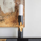 Daito Large Black and Gold Finish Candle Holder