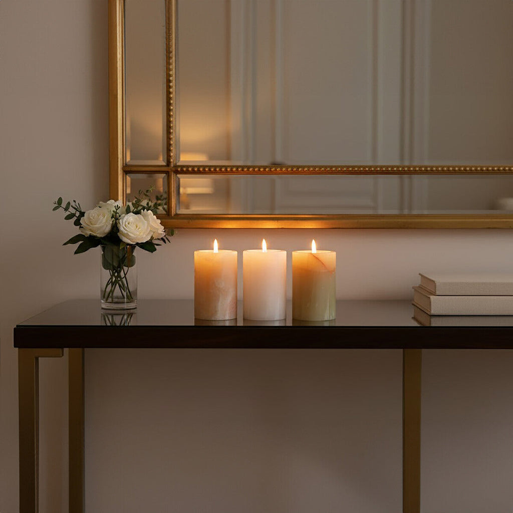 Set of Three Onyx Tealight Holders | Oleena
