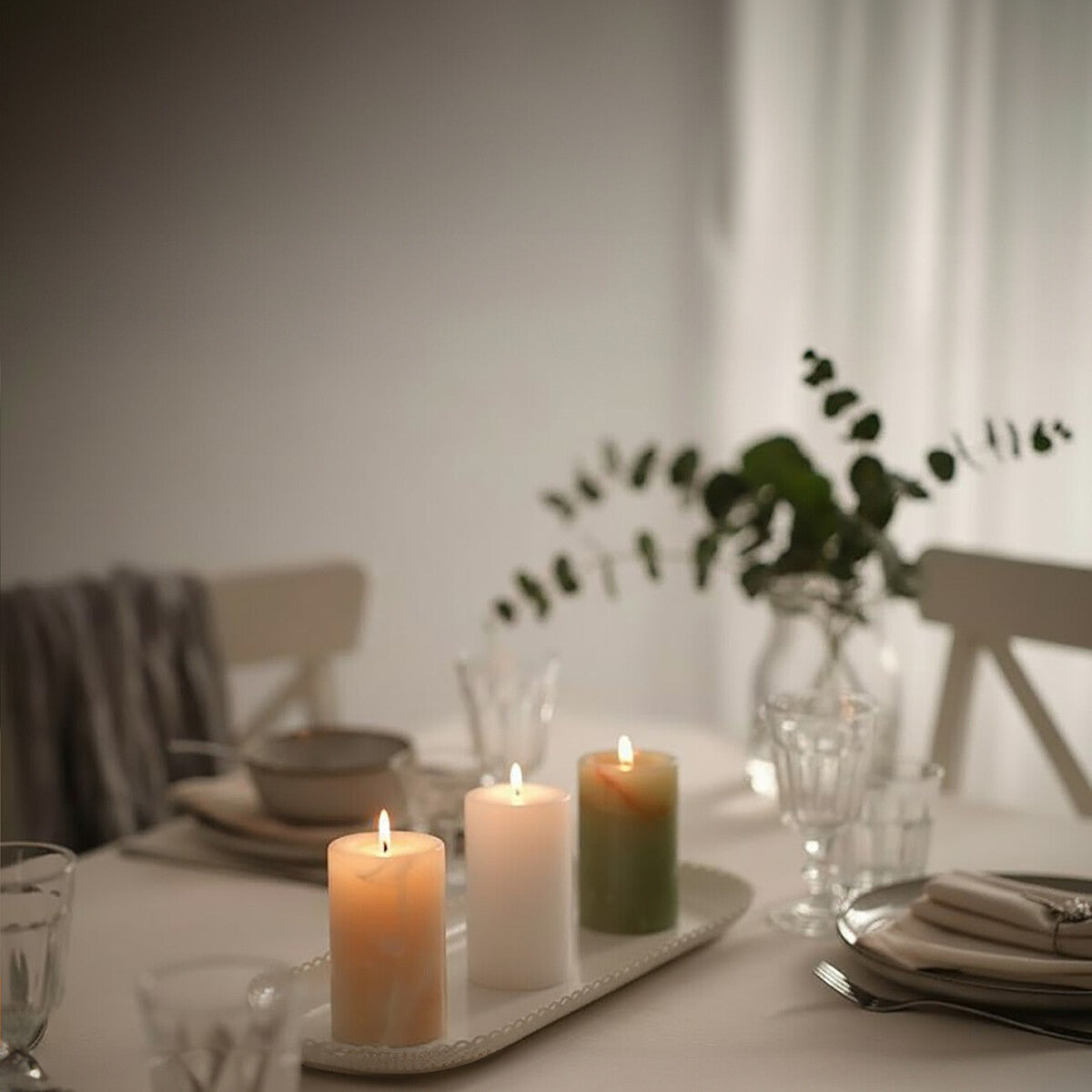 Set of Three Onyx Tealight Holders | Oleena