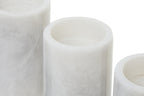 Set of Three White Marble Tealight Holders | Salmo