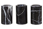 Set of Three Black Marble Tealight Holders | Salmo