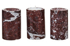 Set of Three Red Marble Tealight Holders | Salmo