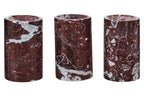 Set of Three Red Marble Tealight Holders | Salmo