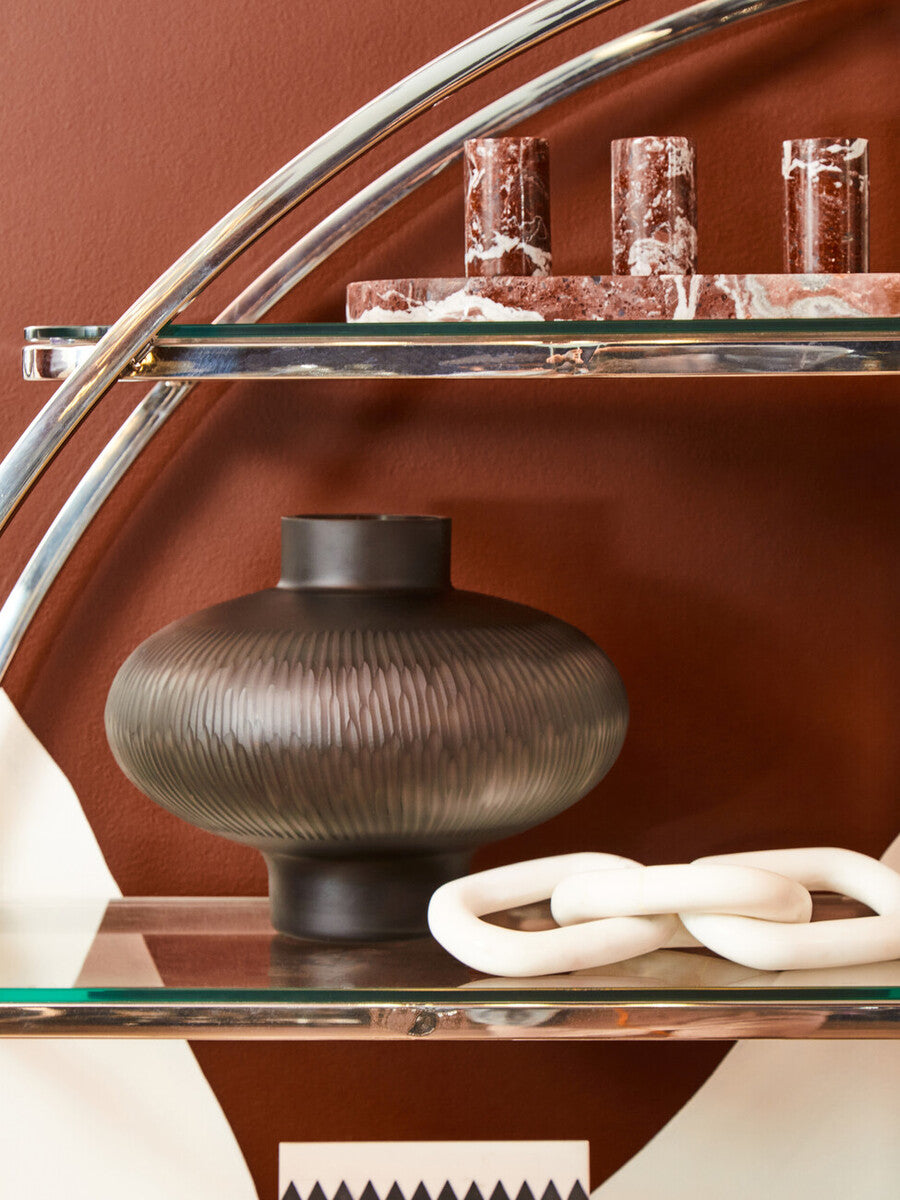 Set of Three Red Marble Tealight Holders | Salmo