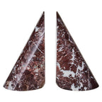 Set of Two Red Marble Bookends | Salmo