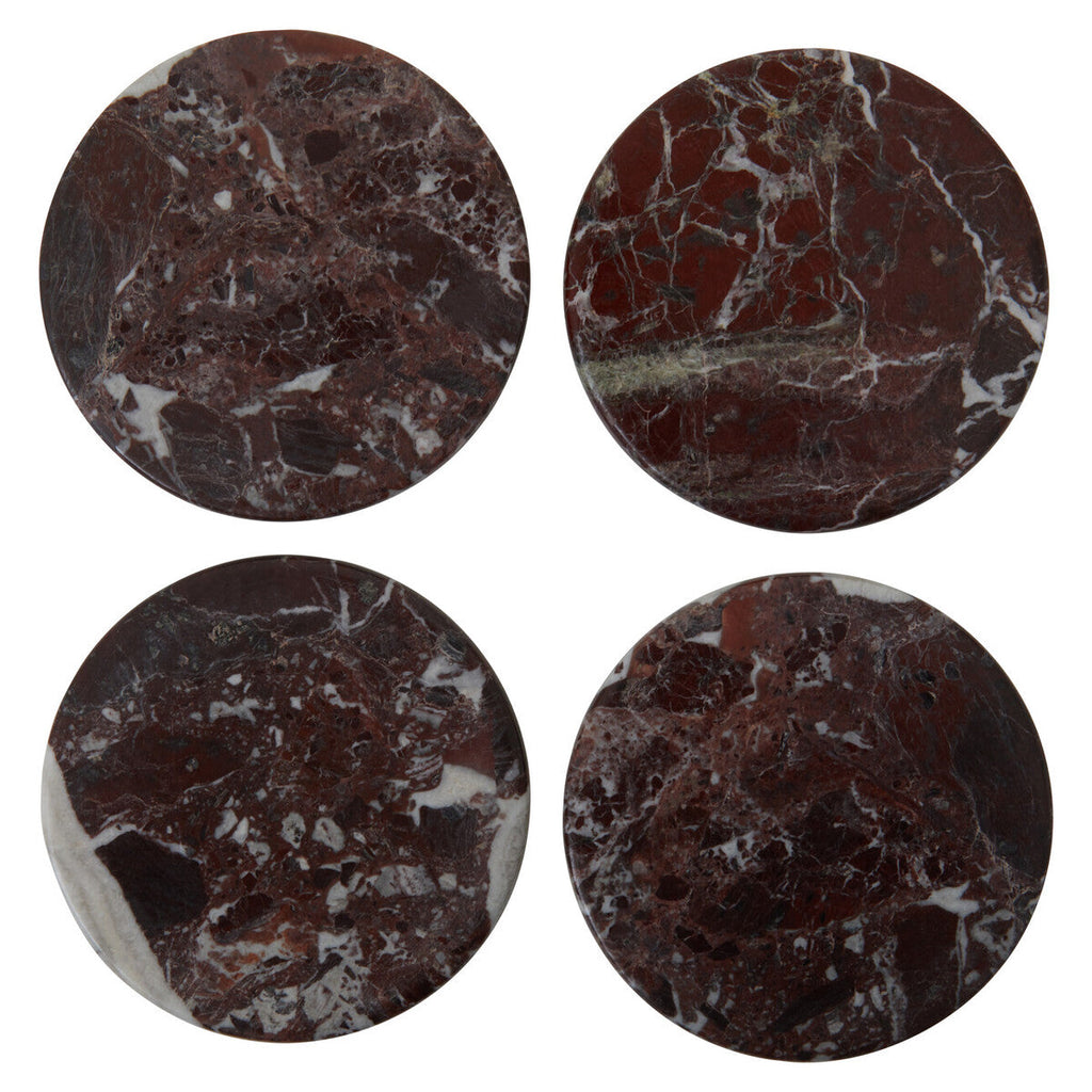 Set of 4 Red Marble Coasters | Salmo