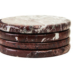 Set of 4 Red Marble Coasters | Salmo
