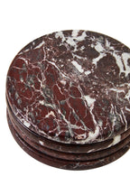 Set of 4 Red Marble Coasters | Salmo