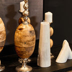 White Marble Tapered Vase | Salmo
