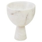 Small White Marble Pedestal Bowl | Salmo