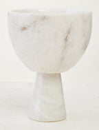 Small White Marble Pedestal Bowl | Salmo
