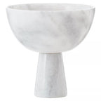 Large White Marble Pedestal Bowl | Salmo