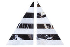 Set of Two Black and White Striped Marble Bookends | Soma