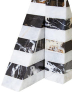 Set of Two Black and White Striped Marble Bookends | Soma