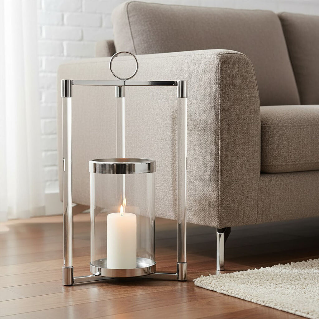 Small Silver Finish Lantern | Franklin