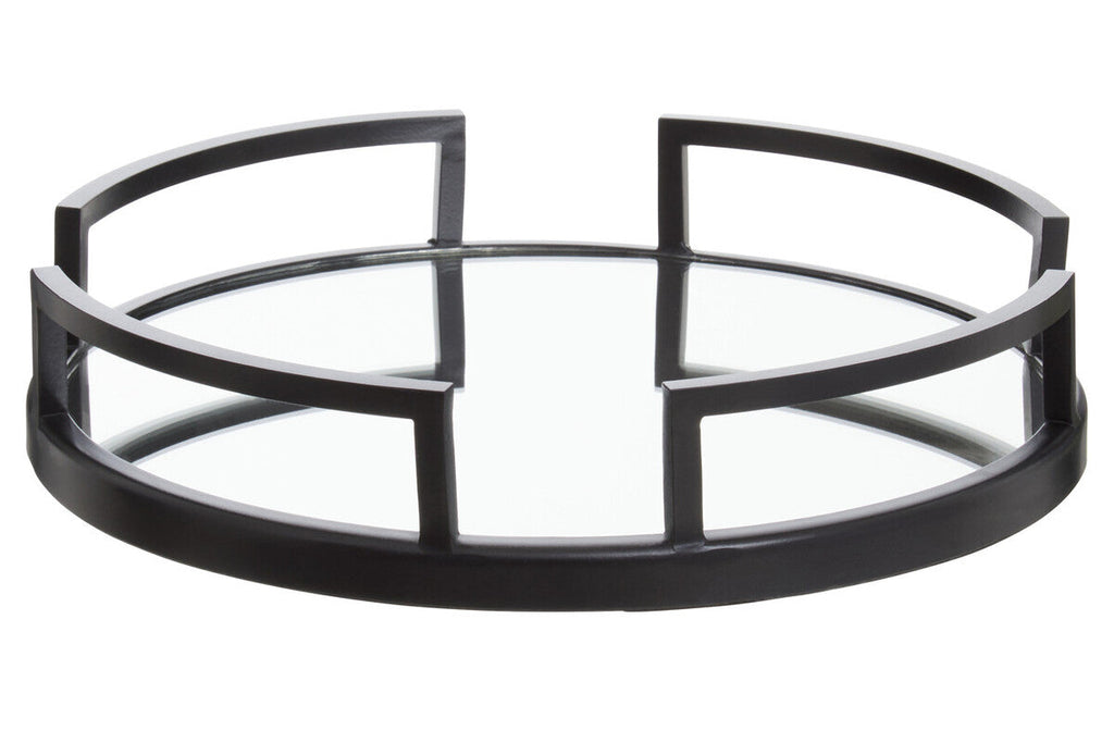 Matte Black Mirrored Tray | Cruzar