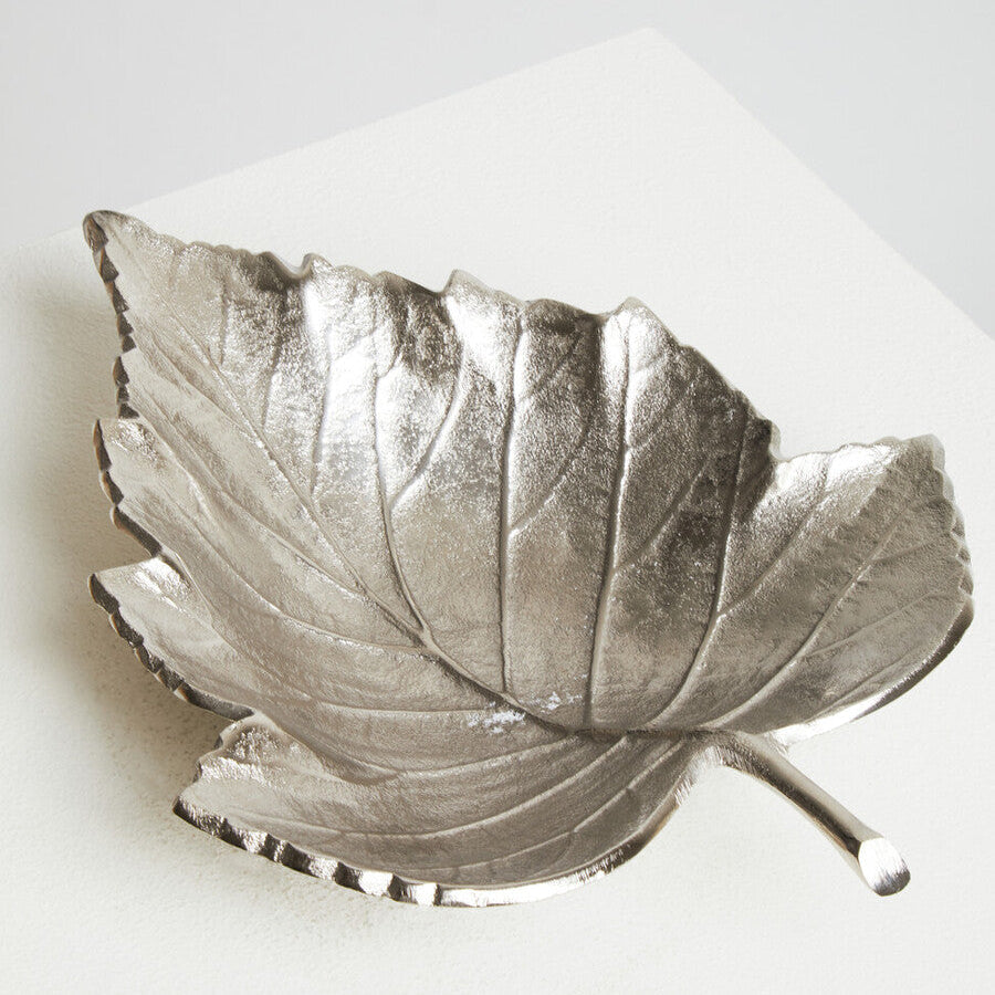 Silver Finish Leaf Dish | Prato