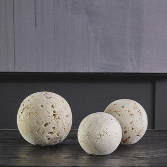 Travertine Set of 3 Deco Balls | Tibor