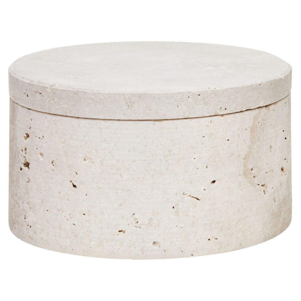 Travertine Round Trinket Box | Tibor
