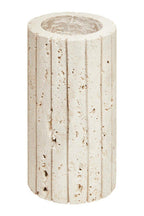 Tibor Travertine Ribbed Vase