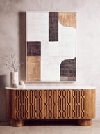 Tibor Travertine Ribbed Vase