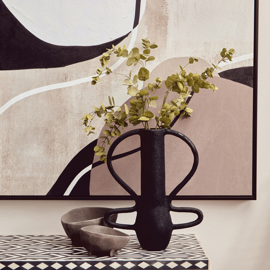 Large Textured Black Vase | Deriva