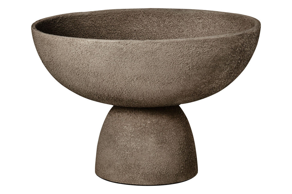 Small Textured Grey Pedestal Bowl | Deriva