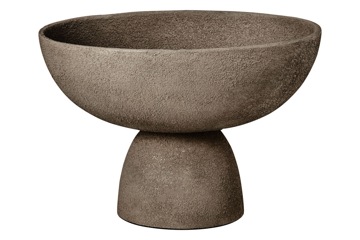 Small Textured Grey Pedestal Bowl | Deriva