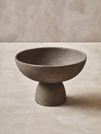 Small Textured Grey Pedestal Bowl | Deriva