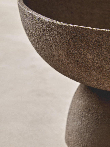 Small Textured Grey Pedestal Bowl | Deriva