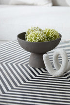 Small Textured Grey Pedestal Bowl | Deriva