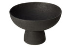 Large Textured Black Pedestal Bowl | Deriva