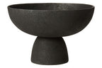 Large Textured Black Pedestal Bowl | Deriva