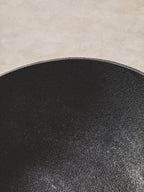 Large Textured Black Pedestal Bowl | Deriva