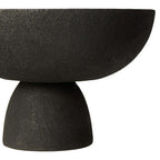 Large Textured Black Pedestal Bowl | Deriva