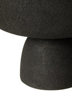 Large Textured Black Pedestal Bowl | Deriva
