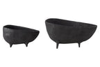 Set of Two Textured Black Bowls | Deriva
